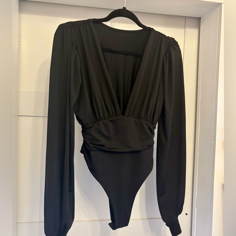 Elegant Black Long Sleeve Bodysuit